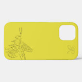 Elegant Gold Bee Monogram Hoesje-Mate iPhone Case (Achterkant (horizontaal))
