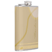 Elegant Gold Beige Abstract Floral Pattern Heupfles (Rechts)