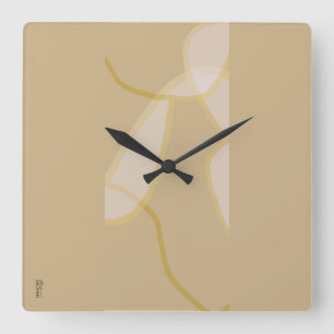 Elegant Gold Beige Abstract Floral Pattern Vierkante Klok