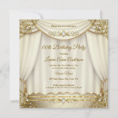 Elegant Gold Beige Cream Pearl Drapes Birthday Kaart (Voorkant)