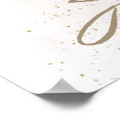 Elegant Gold & beige Foliage Waterverf Wedding Poster (Hoek)