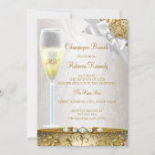 Elegant Gold Beige White Champagne Brunch Kaart (Voorkant)