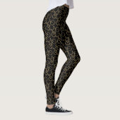 Elegant Gold Bike Pattern fietscyclist Leggings (Rechts)