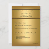 Elegant Gold Birthday Party Mannen 60th 50th 40th Kaart (Achterkant)