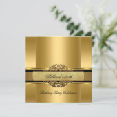 Elegant Gold Birthday Party Mannen koninklijke ant Kaart (Staand voorkant)