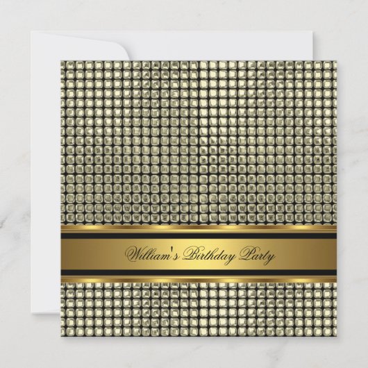 Elegant Gold Birthday Party Mannen Man Kaart (Voorkant)