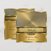 Elegant Gold Birthday Party Mannen Mans 3 Kaart (Voorkant / Achterkant)