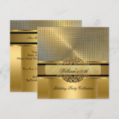 Elegant Gold Birthday Party Royal Mans 2 Kaart (Voorkant / Achterkant)