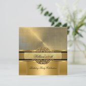 Elegant Gold Birthday Party Royal Mans 2 Kaart (Staand voorkant)