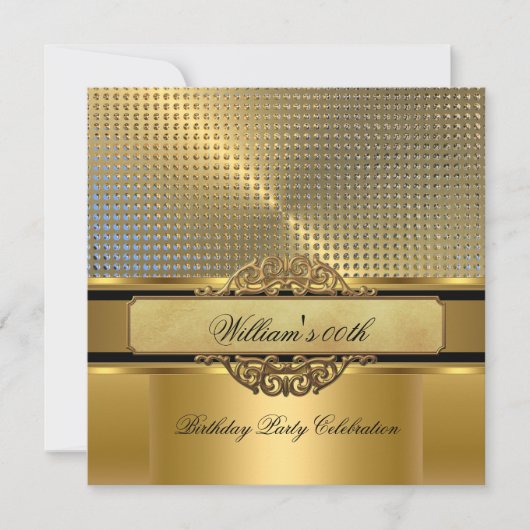 Elegant Gold Birthday Party Royal Mans 2 Kaart (Voorkant)