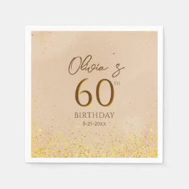 Elegant Gold Birthday Party Servet