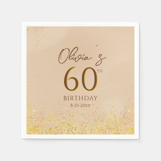 Elegant Gold Birthday Party Servet (Voorkant)