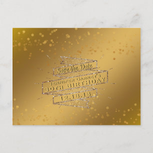 Elegant Gold Birthday Save the Date Aankondigingskaart