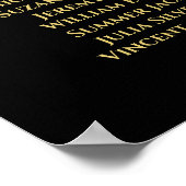Elegant Gold & Black 4 Table Wedding Seding Chart Poster (Hoek)