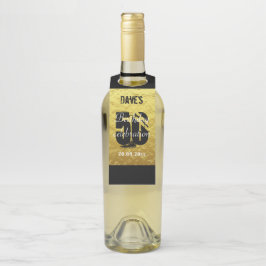 Elegant Gold Black 50e verjaardag feestdag Flessenhanger