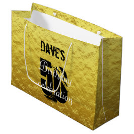 Elegant Gold & Black 50e verjaardag op elke dag Groot Cadeauzakje