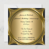 Elegant Gold Black 50th Birthday Party Kaart (Achterkant)