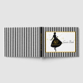 Elegant Gold Black 60th BIRTHDAY Party Gastenboek (Volledig)