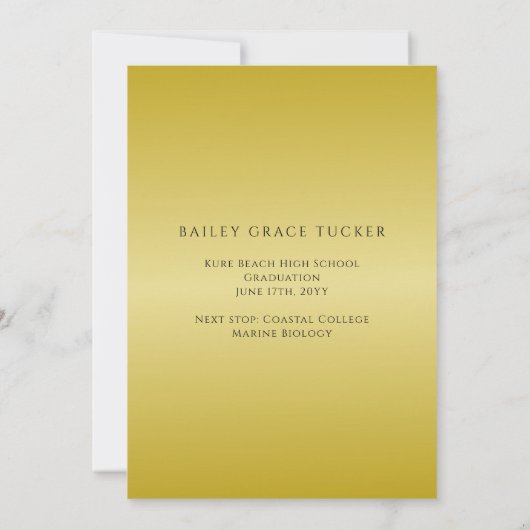 Elegant Gold Black Afstuderen 3-foto's Afstuderen Aankondiging (Achterkant)