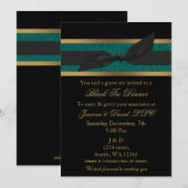Elegant Gold Black Aqua Corporate Party Invitation Kaart (Voorkant / Achterkant)