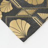 Elegant Gold Black Art Deco Shell Monogram Patroon Fleece Deken (Hoek)