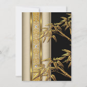 Elegant Gold Black Asian Bamboo Caramel beige 2 Kaart (Achterkant)