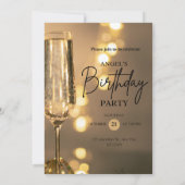 Elegant Gold Black Birthday Invitation Save The Date (Achterkant)