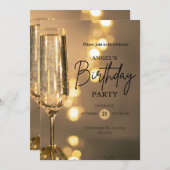 Elegant Gold Black Birthday Invitation Save The Date (Voorkant / Achterkant)