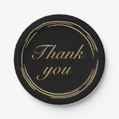 Elegant Gold Black Birthday Party Hartelijk dank Papieren Bordje (Voorkant)