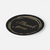 Elegant Gold Black Birthday Party Hartelijk dank Papieren Bordje (Gekanteld)