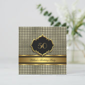 Elegant Gold Black Birthday Party Mannen Man Kaart (Staand voorkant)