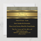Elegant Gold Black Birthday Party Mannen Man Kaart (Achterkant)