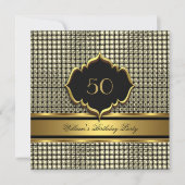 Elegant Gold Black Birthday Party Mannen Man Kaart (Voorkant)