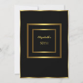Elegant Gold Black Birthday Party Modern Kaart (Achterkant)