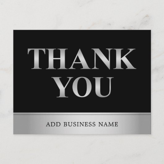 Elegant Gold Black Business w / LOGO - BEDANKT Briefkaart (Voorkant)