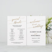 Elegant Gold Black Calligrafie gevouwen, volledig (Staand voorkant)