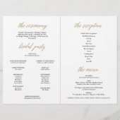 Elegant Gold Black Calligrafie gevouwen, volledig (Achterkant)