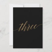 Elegant Gold Black Calligrafie Tabel nummer drie Kaart (Voorkant)