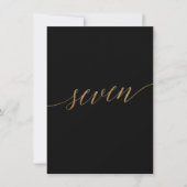 Elegant Gold Black Calligrafie Tabel Nummer zeven Kaart (Voorkant)
