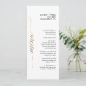 Elegant Gold & Black Calligraphy Dinner Menu Kaart (Staand voorkant)