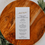 Elegant Gold & Black Calligraphy Dinner Menu Kaart
