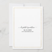 Elegant Gold Black Calligraphy Photo Wedding Kaart (Achterkant)