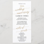 Elegant Gold Black Calligraphy Wedding Jubileum Programmakaart (Voorkant)