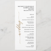 Elegant Gold & Black Calligraphy Wedding Programmakaart (Voorkant)