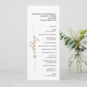 Elegant Gold & Black Calligraphy Wedding Programmakaart (Staand voorkant)
