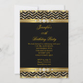 Elegant Gold Black Chevron Diamond Birthday 2 Kaart (Voorkant)