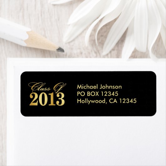 Elegant Gold / Black Class of 2013 Labels (Insitu)