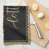 Elegant Gold & Black Classy Welkom in ons huisje Theedoek (Quarter Fold)