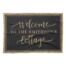 Elegant Gold & Black Classy Welkom in ons huisje