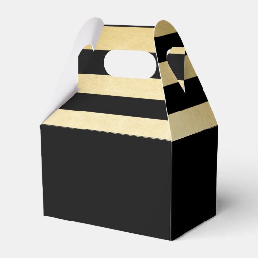 Elegant Gold Black Colour Monogram Initialen Bedankdoosjes (Achterkant)